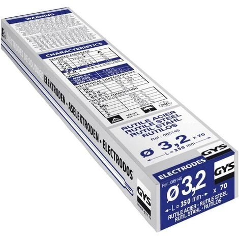 GYS Électrodes De Soudage 70 Pc(s) (Ø X L) 3.2 Mm X 350 Mm 115 A (max.) 1 GYS Électrodes De Soudage 70 Pc(s) (Ø X L) 3.2 Mm X 350 Mm 115 A (max.)