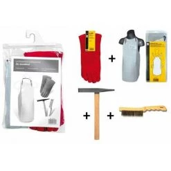 GYS Kit Equipement Pro Du Soudeur : Tablier + Paire De Gants + Marteau + Brosse